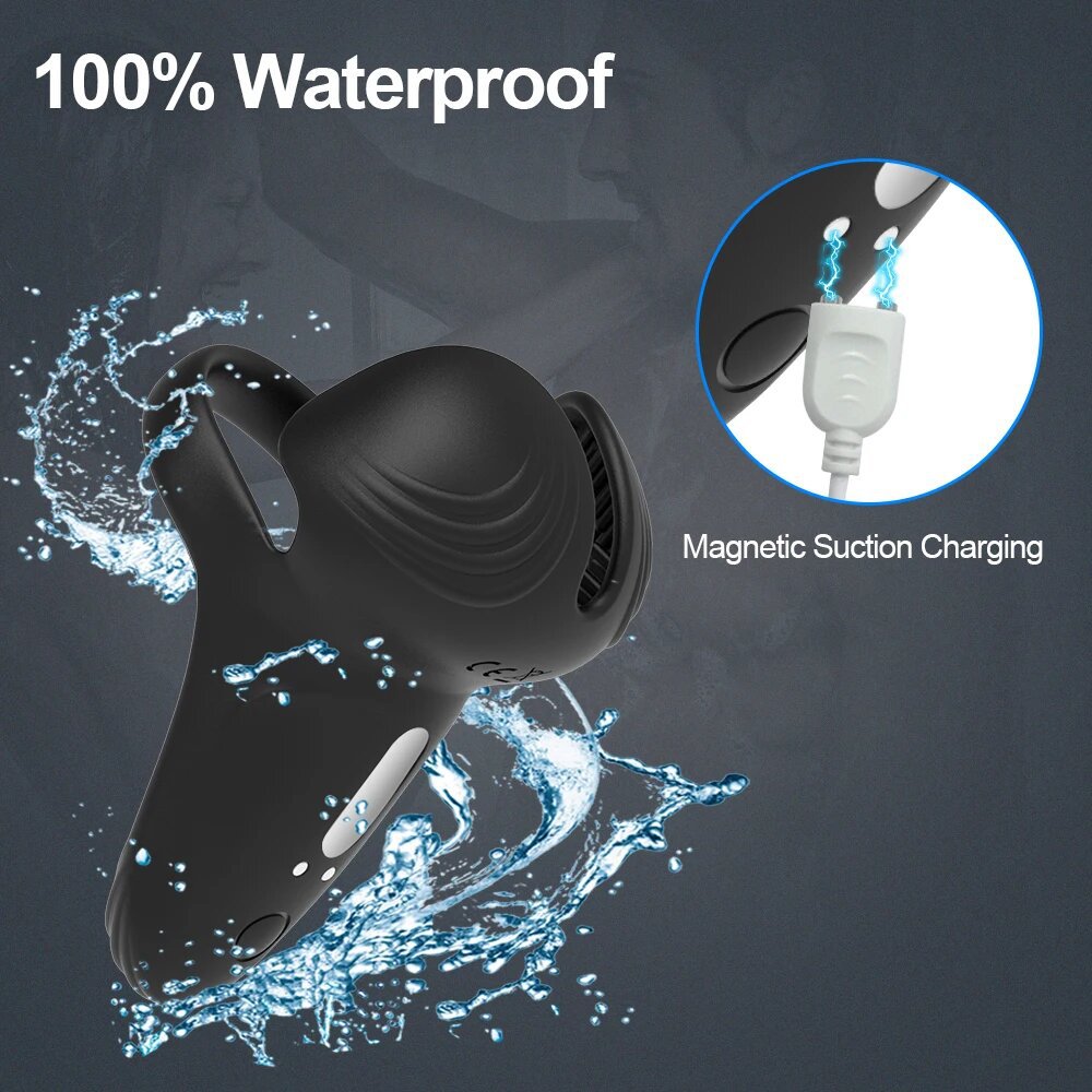 Wireless Remote Control Lock Semen Male Vibrating Massage Ring Delay Anti-Ejaculation_voghion.com