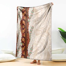 Samoa Siapo Blue Trimmed Blanket Samoa White Sunday
