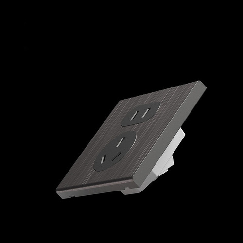 International electrician type 86 concealed stainless steel switch socket ultra-thin panel with one opening and five holes 16A air conditioner wholesale USB