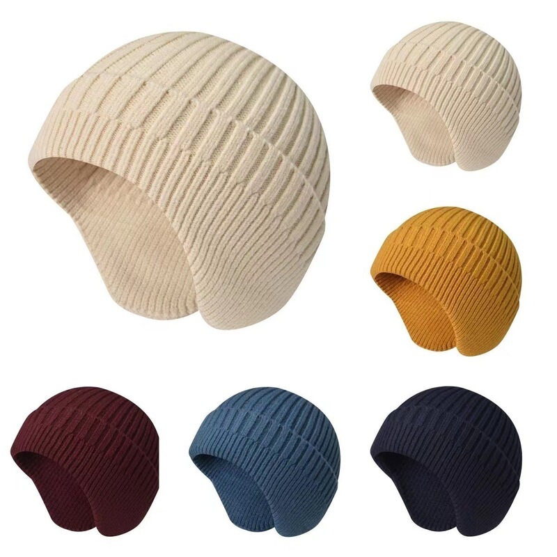 Hats for Men and Women in Winter, Cold-Proof and Warm Ear Protection Hats, Cycling Windproof Hats, Velvet Thickeneded Knitted Hats That Can Be Worn with Helmets