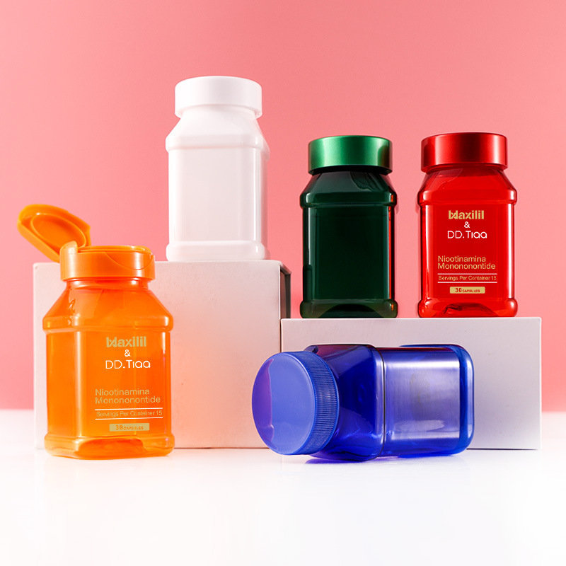 在庫あり 110ml ウエストシェイプスクエアカプセルボトル PETプラスチックボトル 蓋付き 錠剤分注ボトル 110ml|undefined
