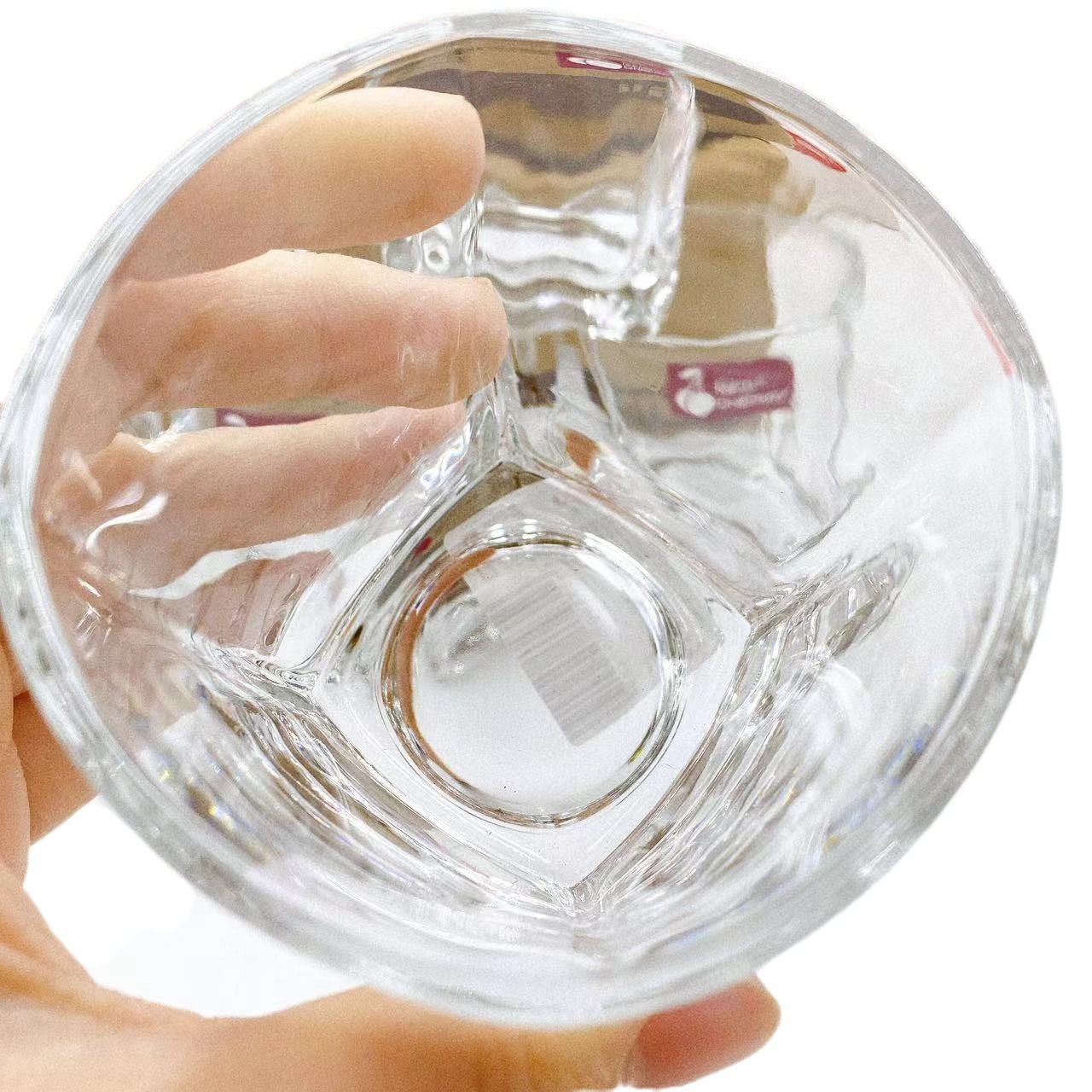 Fabricante Tasman taza de agua transparente taza de cerveza cuadrada al por mayor cereza roja 165ml vidrio cuadrado de agua potable doméstica