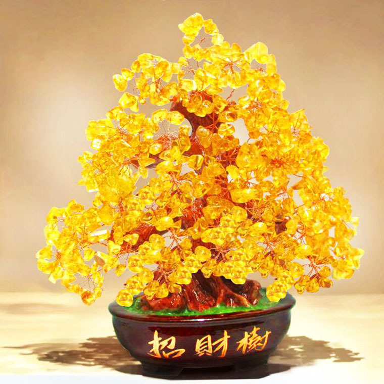 Natural citrine fortune tree fortune tree fortune tree safe promotion business creative craft opening gift ornaments