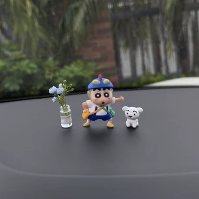2026 New Crayon Shin-Chan Car Ornaments, Car Window Decorations, Car Dashboard Decorations, Healing and Cute Style (Car ornaments) - outing-xiaoxin-blue-mini-jasmine-xiaobai