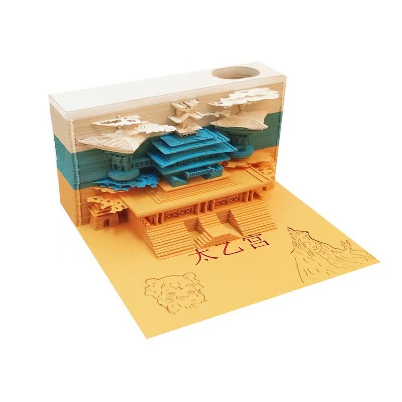 跨境新款3d立体便签纸雕创意模型超级圣诞日历周历便利本桌面摆件|undefined