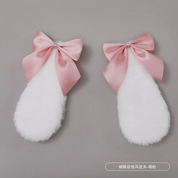 White rabbit ears loquat powder bow bow