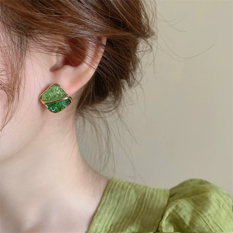 Серебряная игла, квадратные маленькие серьги, стиль лёгкой роскоши, качественный стиль, оптовая продажа