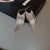 Silver needle, fashionable advanced metal earrings, European style, high-quality style, wholesale