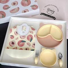 Qlittle ベビーミールプレート 独立して食べるシリコン吸盤 取り外し可能 お手入れ簡単 無臭 1歳ギフト