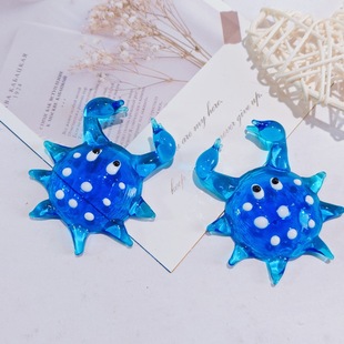 Zibo Handmade Glass Small Crab Small Ornaments Mini Aquarium Toy Glass Decoration Car Cartoon Gift Decoration