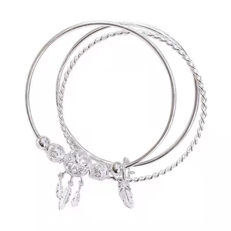 Accessory, women's bracelet, retro universal silver bracelet, silver 999 sample