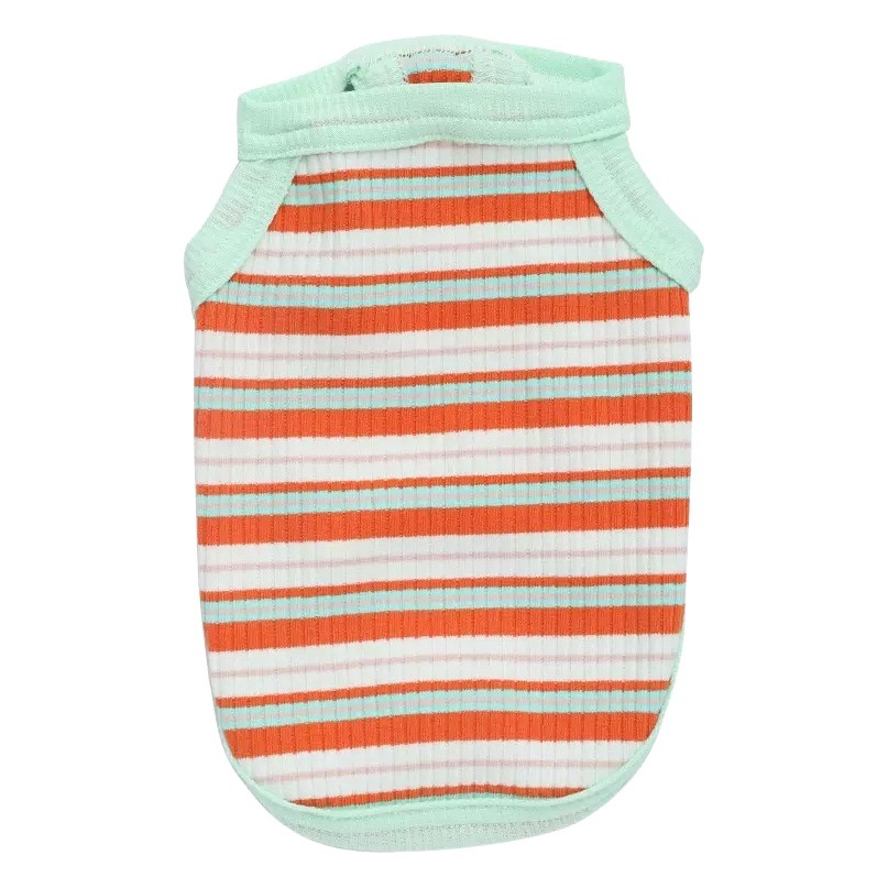 Moda color raya chaleco gato primavera y otoño verano delgada ropa para mascotas primavera en bebé gato anti-pelusa cómodo transpirable