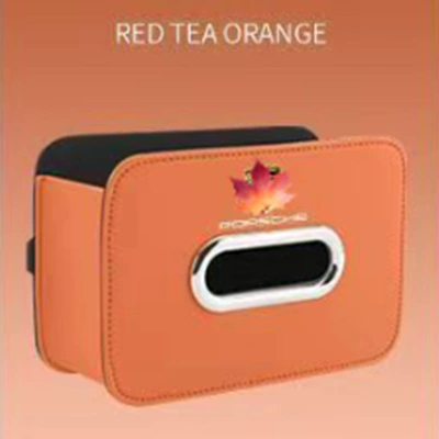 Rear Seat Tissue Box, Genuine Leather – Car tissue box/set - orange