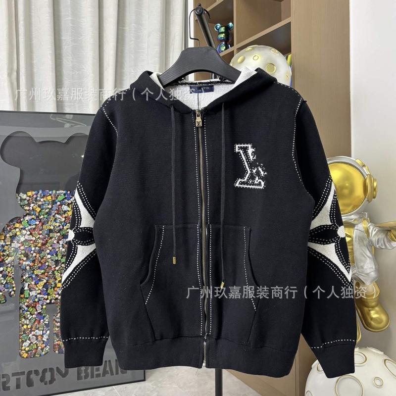 跨境.正确版.25新款驴家高克重嵌花羊毛拉链连帽夹克外套（高品）|undefined