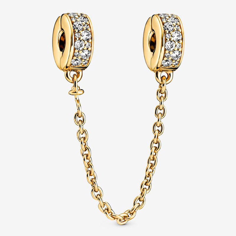 晶莹PAVÉ安全链固定夹串饰