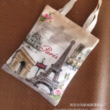 巴黎铁塔帆布包单肩包袋通勤包包学生上课包托特包手提
