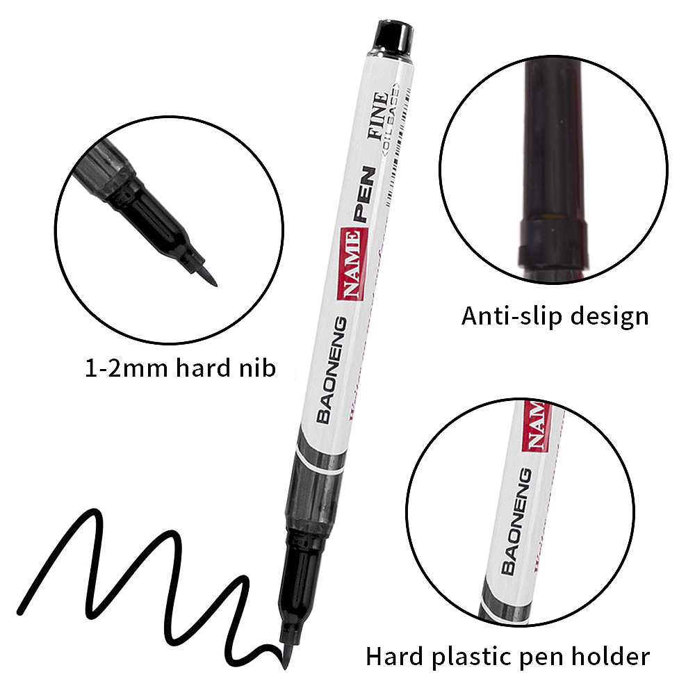 Marcador de una sola cabeza 1,0mm transfronterizo dedicado no borrable pluma de aceite pluma de firma línea fina Borde de dibujo pluma de gancho