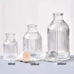 100mlローマ柱アロマボトル縦縞ガラス瓶精白材バヨネットローマガラスアロマ卸売り