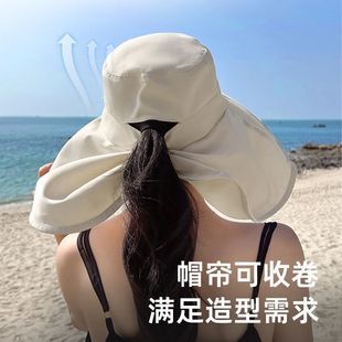 Neck Protection Fisherman Hat Sun Hat Women's Anti-Uv Summer Sun Protection Sun Hat New Hat Head Protection Face Covering