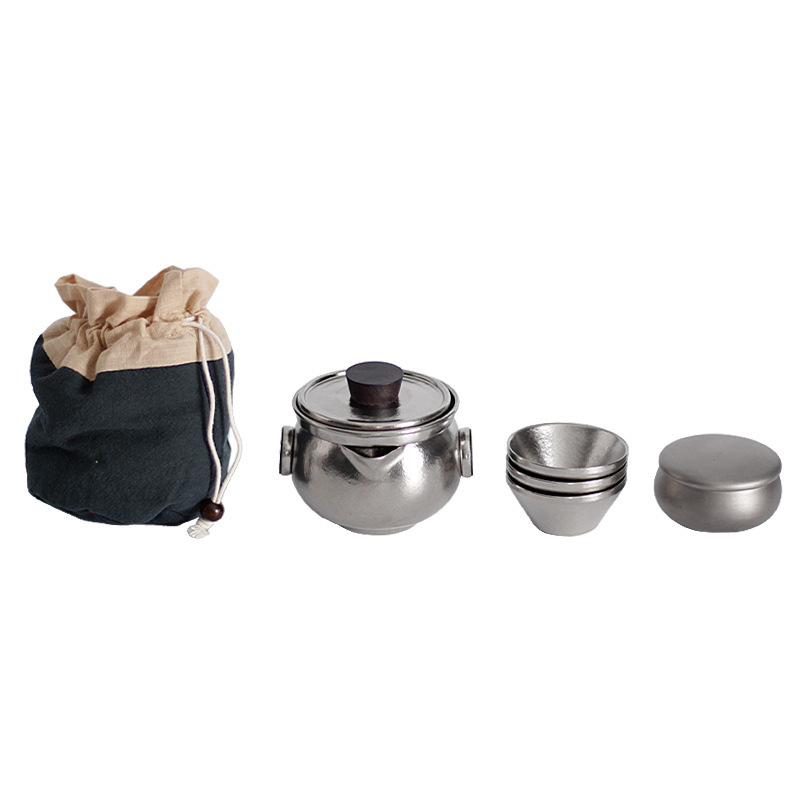 純チタン手掴み抽出セット屋外携帯旅行茶器家庭用泡煮茶器囲炉煮茶ギフトセット|undefined