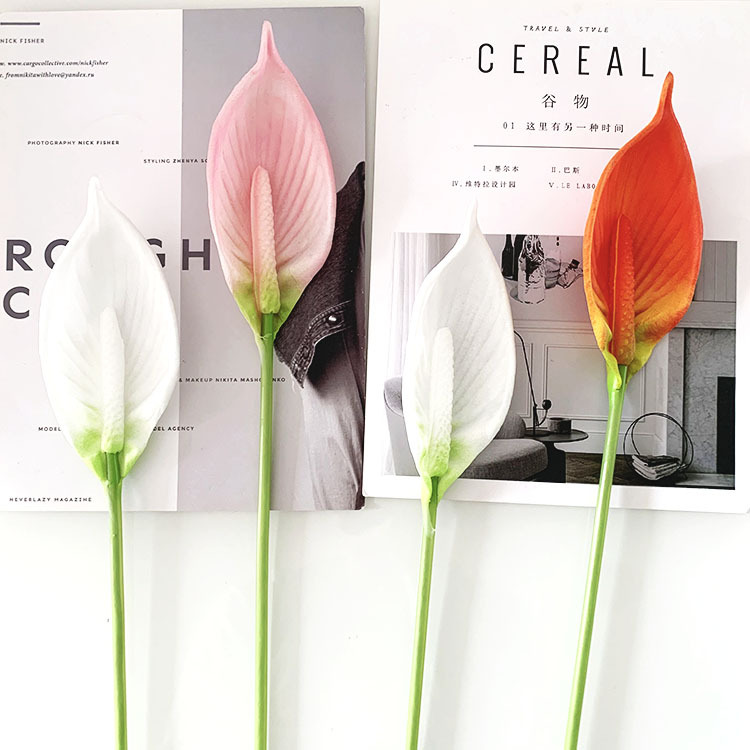 仿真花觀音蓮紅掌白掌 家居客廳花藝 婚慶裝飾路引花落地插花道具