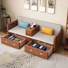 实木沙发床多功能两用坐卧折叠带储物冬夏两用客厅小户型罗汉床无