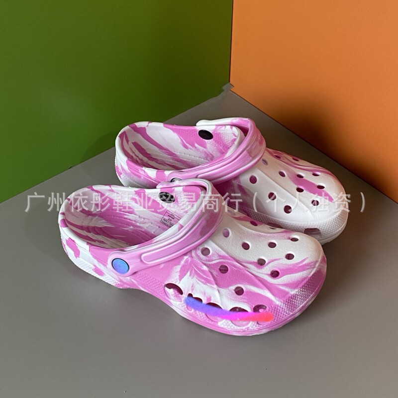 Factory Direct Tie-Dye Celebrity Beaya Color-Blocked Clogs Women's Casual Breathable Sandals New Fashion Slippers