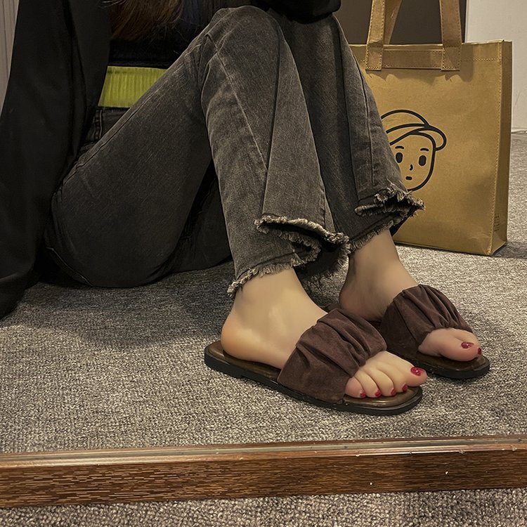 Sommer Neue Flache Hausschuhe Frauen S Oberbekleidung Eine Linie Sandalen Heels Für Schwangere Bequeme Und Stilvolle Karree Schuhe_voghion.com