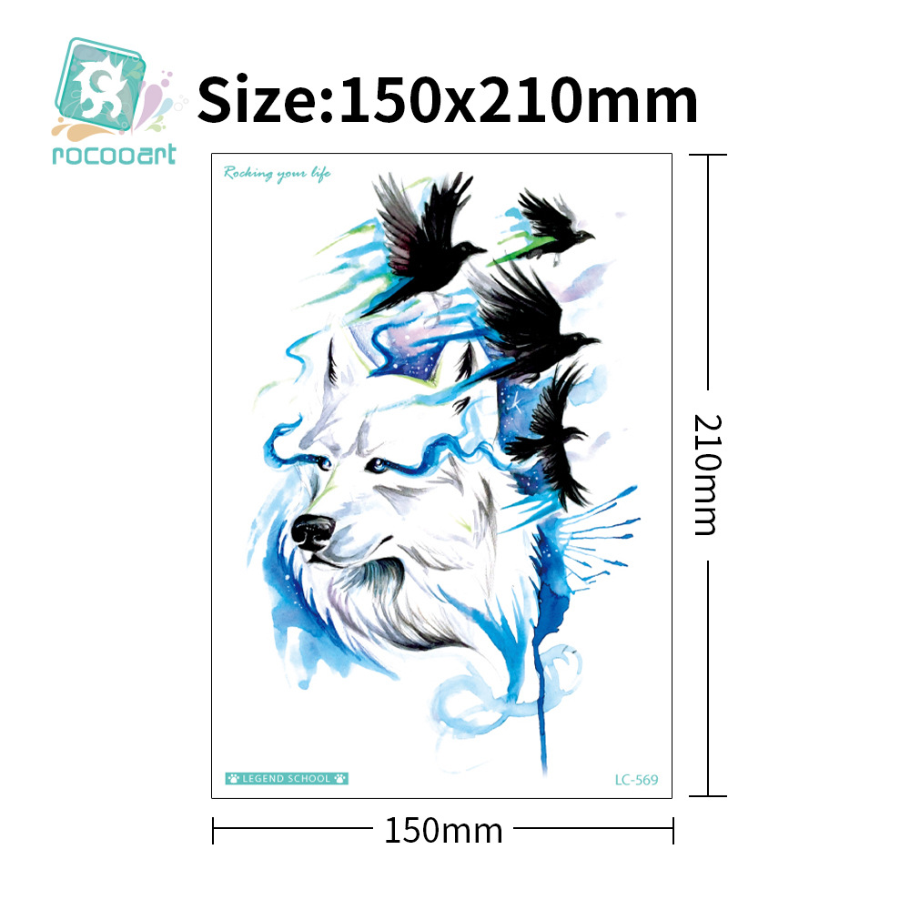 Nueva flor impermeable brazo tatuaje pegatinas personalidad original Lobo tatuaje pegatinas animal patrón tatuaje desechable al por mayor