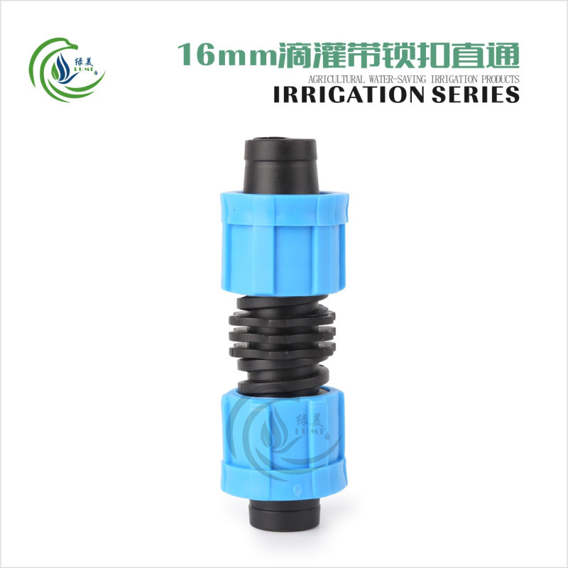 16mm tipo parche de riego por goteo con conexión de goteo de pulsación de bloqueo de codo directo válvula accesorios de riego por goteo de fresa huerto
