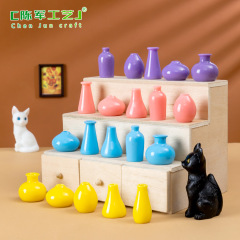 微景観シミュレーション花瓶白黒子猫公仔創意家庭装飾品部品デスクトップミニ置物