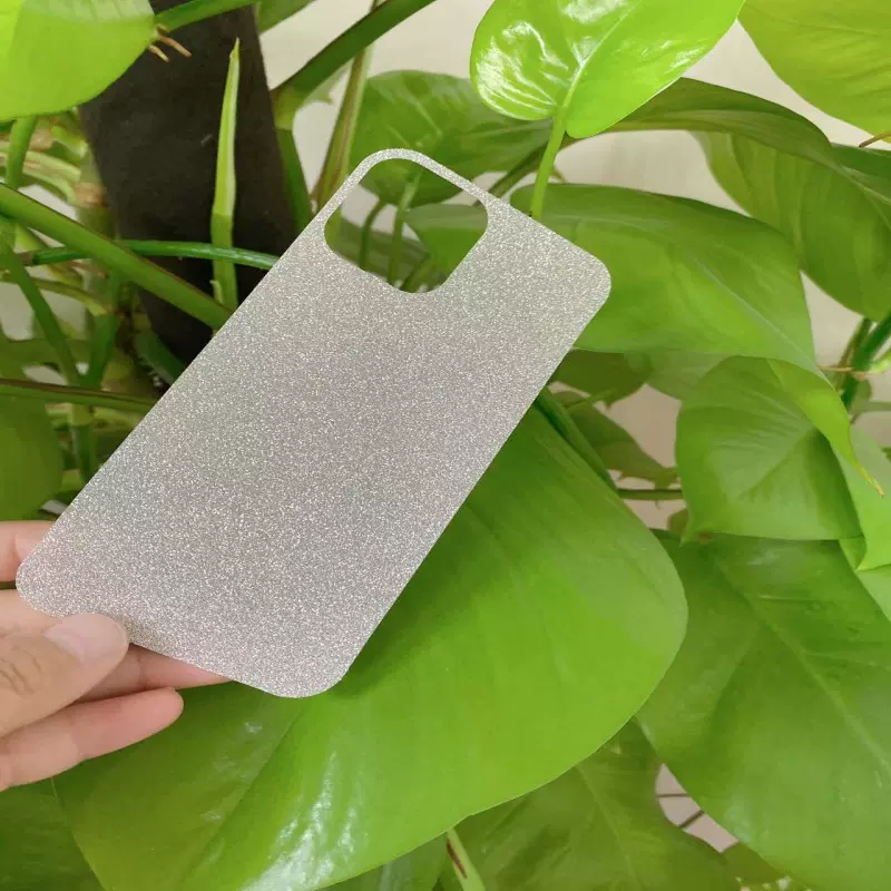 适用于iPhone16手机壳背卡 银色闪粉背卡镭射背卡