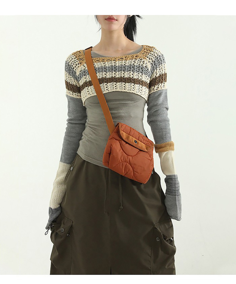 localmansion Nylon Small Wave Quilting Diamond-patterned Shoulder Crossbody Bag_voghion.com