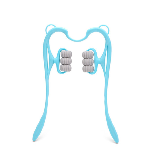 Six-wheel cervical spine massager portable home multi-functional kneading rolling ball manual clamp neck shoulder massager
