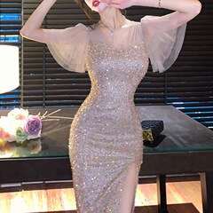 女神范2025新款感时尚修身包臀闪闪珠片度假聚会礼服连衣裙潮