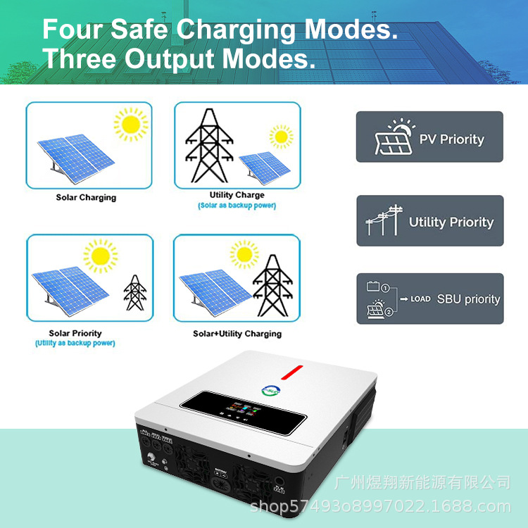 6200W inversor de onda sinusoidal pura de alta eficiencia: almacenamiento de energía solar fotovoltaica, solución doméstica de alta frecuencia fuera de la red y conectada a la red