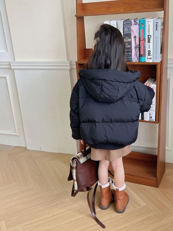 女童仿羽绒服2025冬装新款女孩加厚绒丝棉服外套儿童短款上衣防寒|undefined
