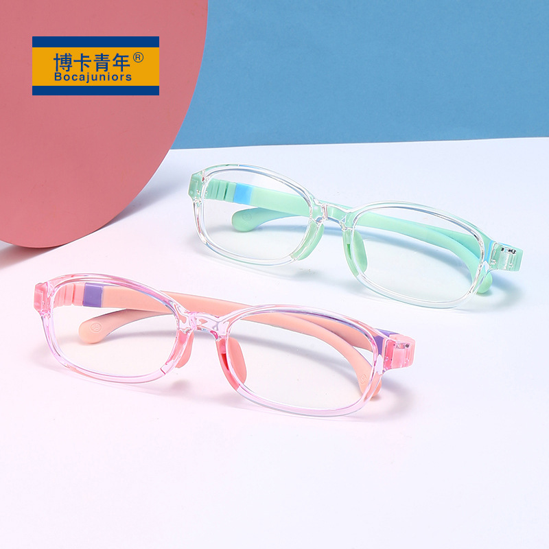 2024 New Children's Silicone Square Fashion Sports Personal Anti-blue light Computer Glasses 91025