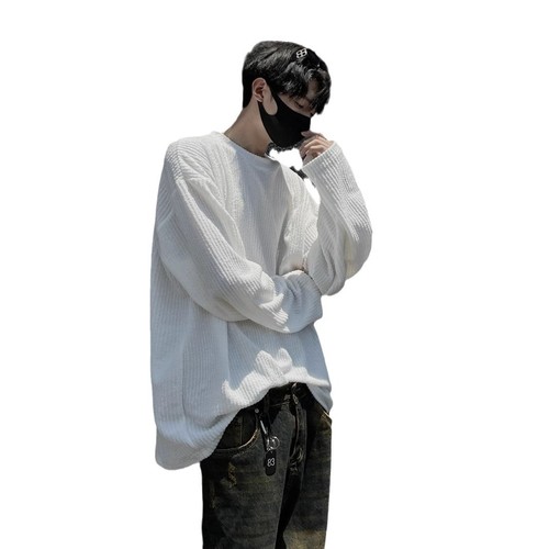 Men's Long Sleeve T-Shirt 2025 Spring and Autumn Season Relaxed Style Heavy Weight Casual Hooded Top