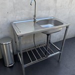 厂家跨境厨房不锈钢洗菜盆带平台操作台洗碗池单槽带支架洗手盆带