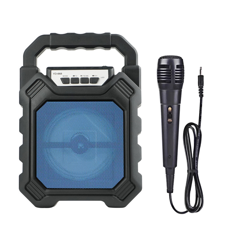 Nuevo 668 Bluetooth Audio Square Dance Altavoz portátil portátil Subwoofer al aire libre Luz de color inalámbrica al por mayor