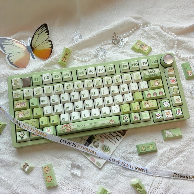 Lucky Cat Keycap Theme, Cute and Personalized, Compatible with Cross-Axis Micun Xingqianzhe Mechanical Keyboard Caps