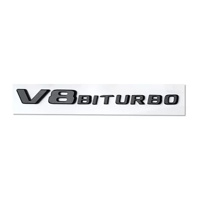 Car logo English Letter Car Sticker - v8-biturbo-gloss-black