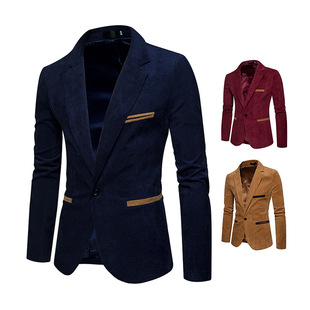 2020 foreign trade Amazon men's new fashion Men's corduroy color casual small suit jacket jacket