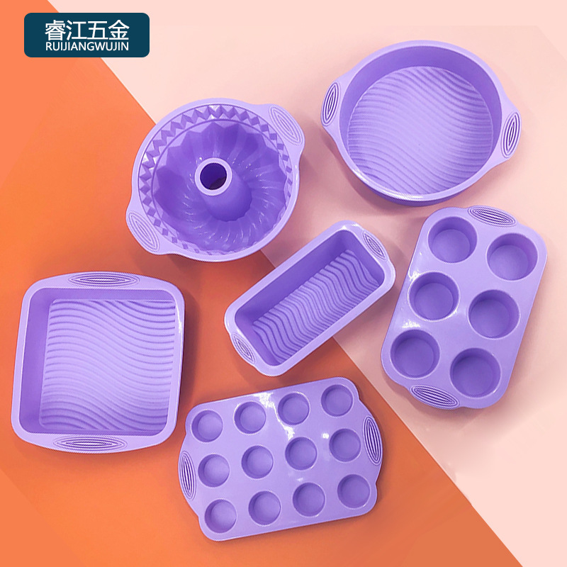 Herramientas de hornear molde de pastel de silicona molde de pastel redondo Qi Feng pan tostado para hornear traje de grado alimenticio