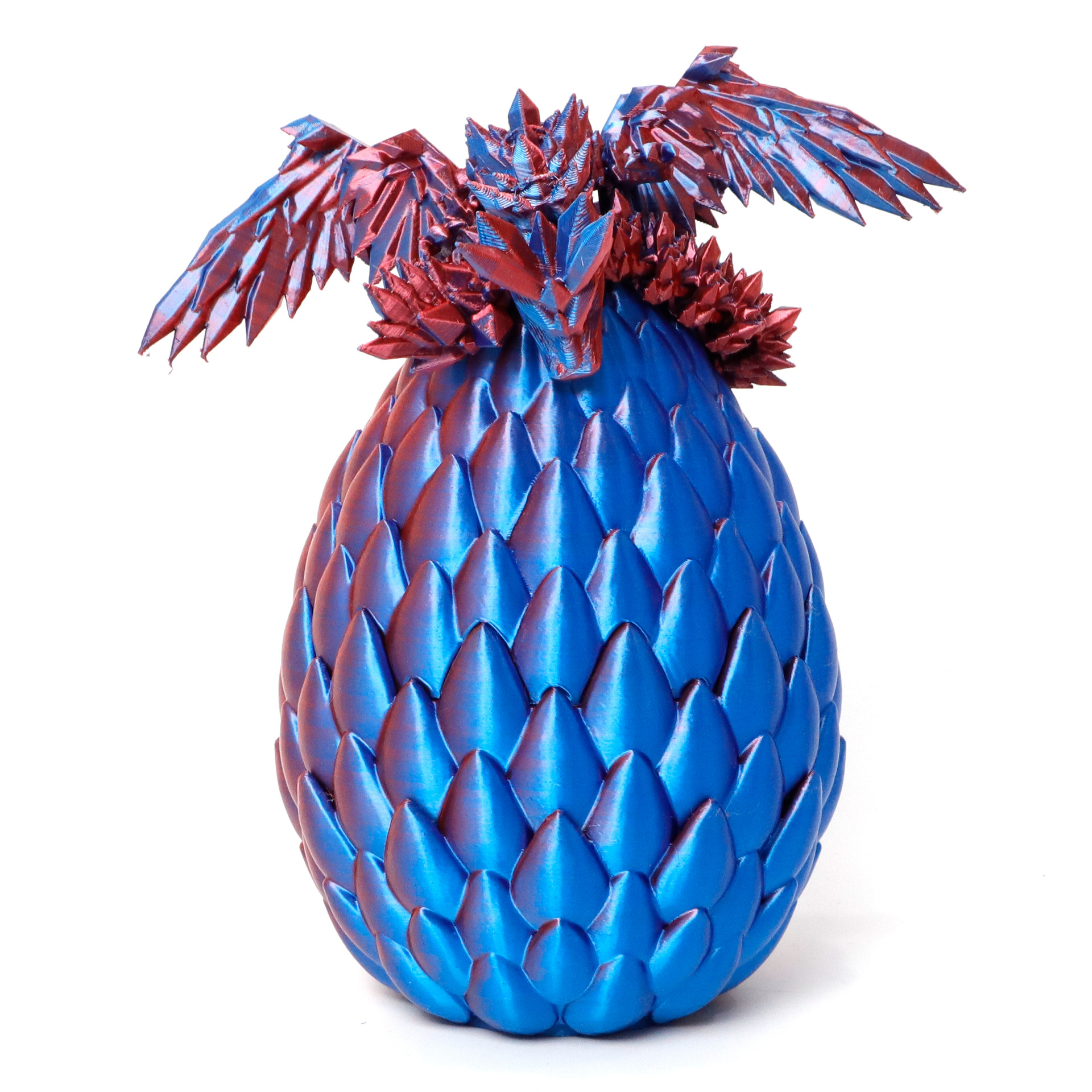 드래곤 스케일 달걀 20cm 크리스탈 드래곤 "빨간색과 파란색]