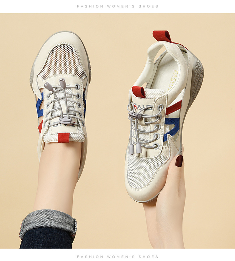 Giày sneaker nữ da thật lỗ thoáng khí đế phẳng nhẹ mùa hè 2025 — Màu xanh lá cây (1061), B5-05=giá trị thông số Kd, (cài 2), Màu trắng (1061), Trắng đen 1062 chi tiết 21