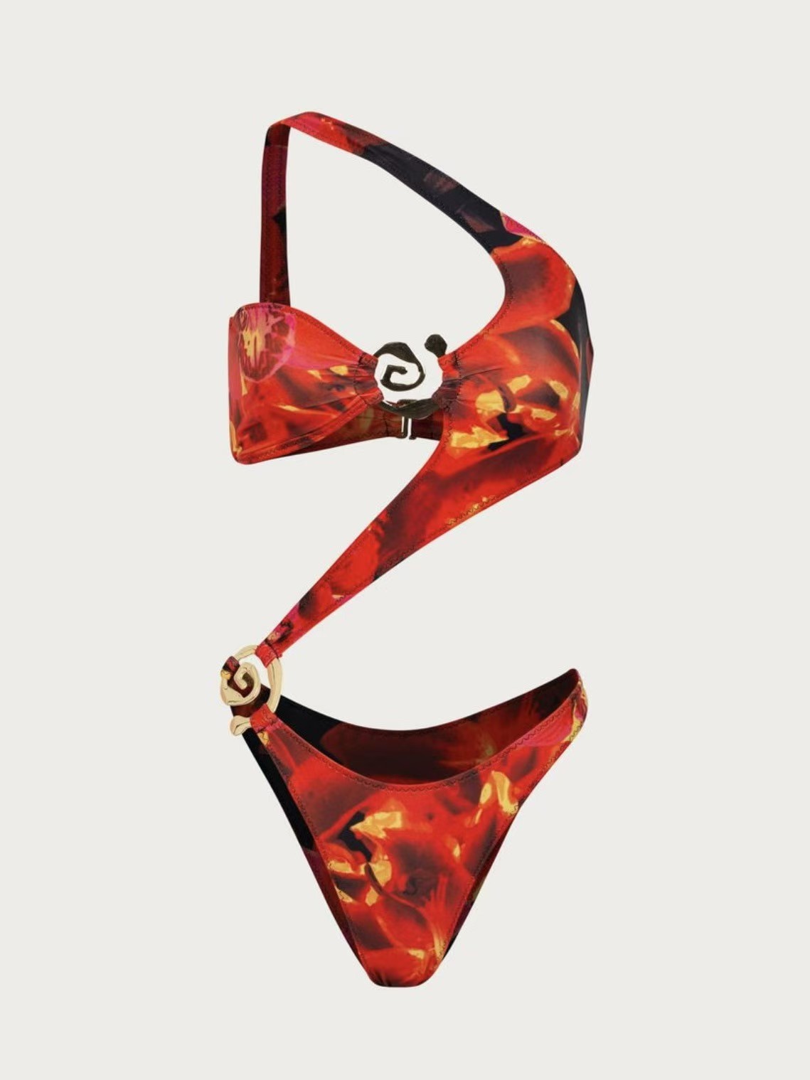 Short Top Length One-pieces Tops Type Women's Sexy Color Block 2 Pieces Set One Piece Swimwear