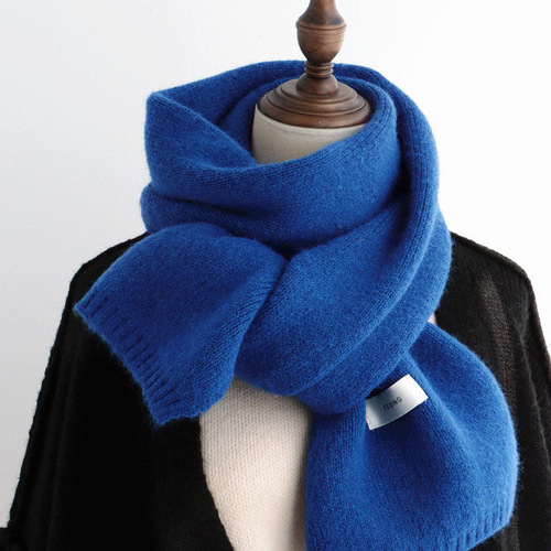 Pure Color Scarf for Women - Autumn/Winter New Arrival Korean Style Versatile Student Couple Knit Wool Warm Neck Scarf - Factory Direct Sale