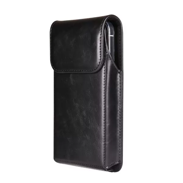 Mobile Phone Pouch Sports Magnetic Waist Bag Vertical Leather Case Protective Cover for Men, Belt-Wearable, Portable, New Trendy Style